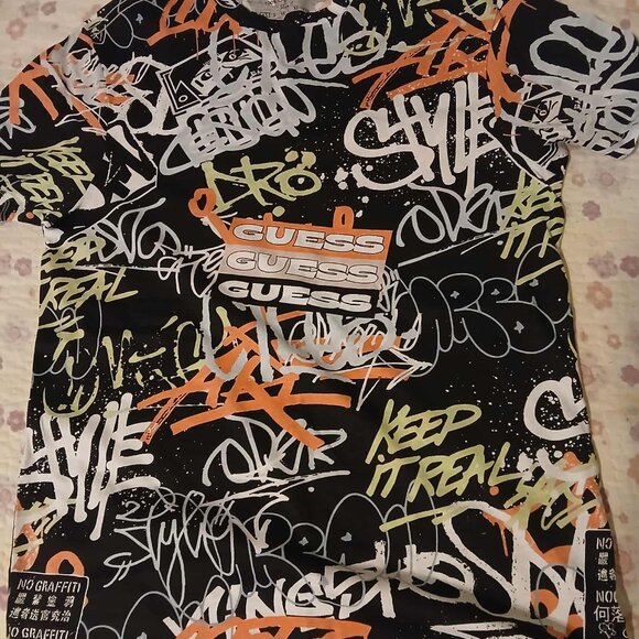 New T-shirt GUESS ECO Black color with stripes slim fit. - Picture 8 of 8